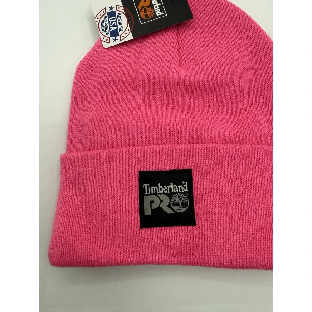 Timberland Pro Pink Beanie Unisex Cuffed Beanie Stretchable Watch‎ Cap